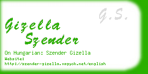 gizella szender business card